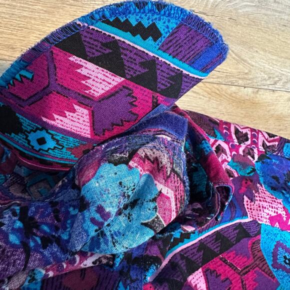 Wrangler Vintage 90s Southwest Aztec Floral Button Down Shirt M - Picture 7 of 10